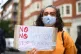 Campaigners outside Home Office in London, protesting agains