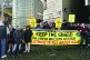 Rail workers rally in defence of train guards in 2019