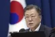 Then-South Korean President Moon Jae-in speaks during a meeting of the National Security Council at the presidential Blue House in Seoul, South Korea, on February 22, 2022