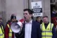 Labour MP for Leeds East, Richard Burgon, joins rail workers on the picket line in Leeds during a 24-hour strike by four transportation trade unions, October 1, 2022