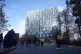 People by a police cordon outside the US Embassy in Nine Elms, London, where Metropolitan Police officers have carried out a 