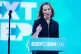 Reform UK MP for Runcorn, Sarah Pochin speaks during the party's annual conference at the National Exhibition Centre in Birmingham, September 6, 2025