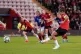 Manchester United's Maya Le Tissier scores their side's first goal of the game from the penalty spot during the UEFA Women's Champions League match at Leigh Sports Village, Manchester, October 8, 2025