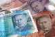 A view of, £5, £10, £20 and £50 bank notes
