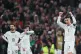 Portugal's Cristiano Ronaldo, right, leaves the pitch after being shown a red card during a World Cup 2026 group F qualifying soccer match between Ireland and Portugal in Dublin, November 13, 2025
