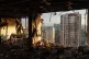 An apartment is seen damaged after a Russian attack on residential neighbourhood in Kyiv, Ukraine, on Friday, Nov. 14, 2025