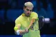 Spain's Carlos Alcaraz returns to Italy's Jannik Sinner during the final tennis match of the ATP World Tour Finals, in Turin, Italy, November 16, 2025