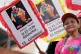  ‘Clown Trump, if you’re against Maduro, you’re against me’ placard at a gathering of the civilian defence network in the Petare neighborhood of Caracas last Saturday