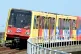 The Docklands Light Railway in Beckton, East London