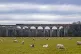 The Northern Belle train crosses the Chirk Viadcut in Wrexham, North Wales, December 2020