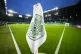 A view of the corner flag at Celtic Park, Glasgow