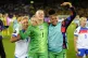 England's Hannah Hampton (centre) celebrates winning Euro 2025 with her teammates, July 17, 2025