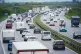 Motorway traffic on the M5 motorway near Burnham-on-Sea, Somerset, April 18, 2025