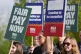 Members of the National Union of Journalists (NUJ) who work at STV take part in a picket outside their studios in Glasgow, after rejecting the company's latest pay offer, May 1, 2024