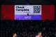 A VAR check notice on a big screen