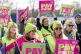 Teachers from the Educational Institute of Scotland (EIS) union take part in a rally outside the office of Education Secretary Shirley-Anne Somerville in Dunfermline, Fife, during their strike action in dispute over pay, February 22, 2023
