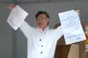 Colombia's President Gustavo Petro shows the ballots before voting in legislative elections in Bogota, Colombia, March 8, 2026