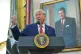 US President Donald Trump speaks during the swearing in for Homeland Security Secretary Markwayne Mullin in the Oval Office of the White House, March 24, 2026