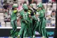 Southern Brave's Matilda Corteen-Coleman celebrates with team-mates after London Spirit's Meg Lanning is caught and bowled during The Hundred women's match at Utilita Bowl, Southampton, July 24, 2024