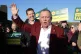 Plaid Cymru's newly elected Senedd member Lindsay Whittle speaks during a rally at Caerphilly Castle after victory for the party in the Caerphilly Senedd by-election, October 24, 2025