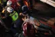 Rescuers carry an injured man from a destroyed building that was hit in an Israeli airstrike in central Beirut, Lebanon, April 8, 2026