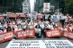 READ OUR LIPS: Jewish Voice for Peace protesters block traffic during a demonstration outside the New York office of US Senator Chuck Schumer on Monday, April 13