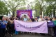 The protest by members of the British actors union Equity in Leicester Square, London, in solidarity with striking Hollywood members of the Screen Actors Guild - American Federation of Television and Radio Artists (Sag-Aftra), July 21, 2023