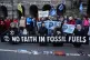 Climate activists from Greenpeace and Uplift during a demonstration outside the Scottish Court of Session, Edinburgh, on the first day of the Rosebank and Jackdaw judicial review hearing, November 12, 2024
