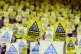 Liverpool fans holding Show FSG the Yellow Card flyers, in protest against the planned ticket price increases, pictured during the Premier League match between Liverpool and Crystal Palace at Anfield, Liverpool, April 25, 2026