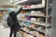 A shopper in a supermarket