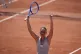Marta Kostyuk of Ukraine celebrates as she won against Oksana Selekhmeteva of Spain during their first round women's singles tennis match at the French Open tennis tournament in Paris, May 24, 2026