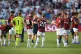 West Ham United players await other results after the final whistle in the Premier League match at the London Stadium, May 24, 2026
