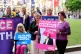 Sophie Blake (centre) and Becky Scott (right) join supporters of the Terminally Ill Adults (End of Life Bill), during a photocall at Parliament Square in London, June 8, 2026