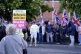 Counter protesters demonstrate against protesters during an Enough is Enough protest outside the Highfield Hotel in Southampton, after a man from Sudan was arrested over a knife attack in Belfast, June 9, 2026
