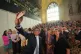 Andy Burnham with colleagues from the Parliamentary Labour Party in Westminster Hall at the Houses of Parliament in central London, as he returns to the House of Commons to take up his seat after winning the Makerfield by-election, June 22, 2026