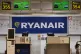 The Ryanair desk is seen, Aug. 10, 2018, at the Barajas airport in Madrid, Spain