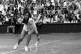 Czechoslovakia's Martina Navratilova in action against America's Chris Evert in the singles final on Centre Court during Wimbledon. Navratilova defeated Evert 2-6, 6-4, 7-5 to win the ladies Championship
