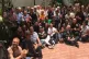 Members of the British delegation pose with the academics, a