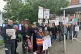 The picket line outside the Princess Royal hospital