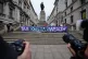 TAX THE RICH: Anti-cuts protesters spell it out outside the 