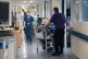 A general view of staff on a NHS hospital ward at Ealing Hos