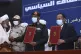 Sudan's top general Abdel Fattah Al-Burhan, centre, and Prim