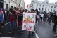 Supporters of ousted President Pedro Castillo hold a poster 