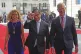 Colombia's President Gustavo Petro (centre) gestures on arri