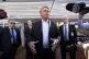 Former Brazilian President Jair Bolsonaro speaks to the pres