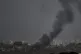Smoke rises from explosions in Gaza today, as seen from Isra
