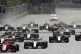 Sebastian Vettel leads the pack at the start of Sunday's Aze