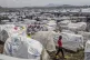 People displaced by the ongoing fighting between Congolese f