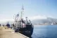 The Alan Kurdi rescue ship at port on the Italian island of 