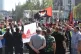 Members of the Democratic Football Lads Alliance raise nazi 